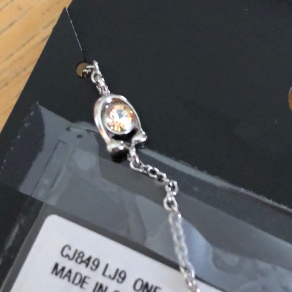 Coach Silver Tone Slider Bracelet Gold Tone Pretzel Charm Crystal Accent NWT - Picture 10 of 14